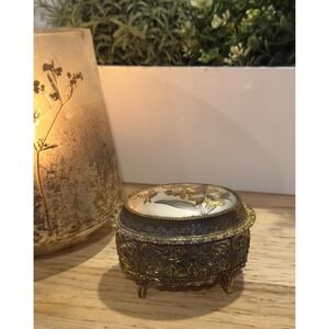 Japanese Music Trinket Box –Gold Hummingbird Design Decorative Accent 4x2.5